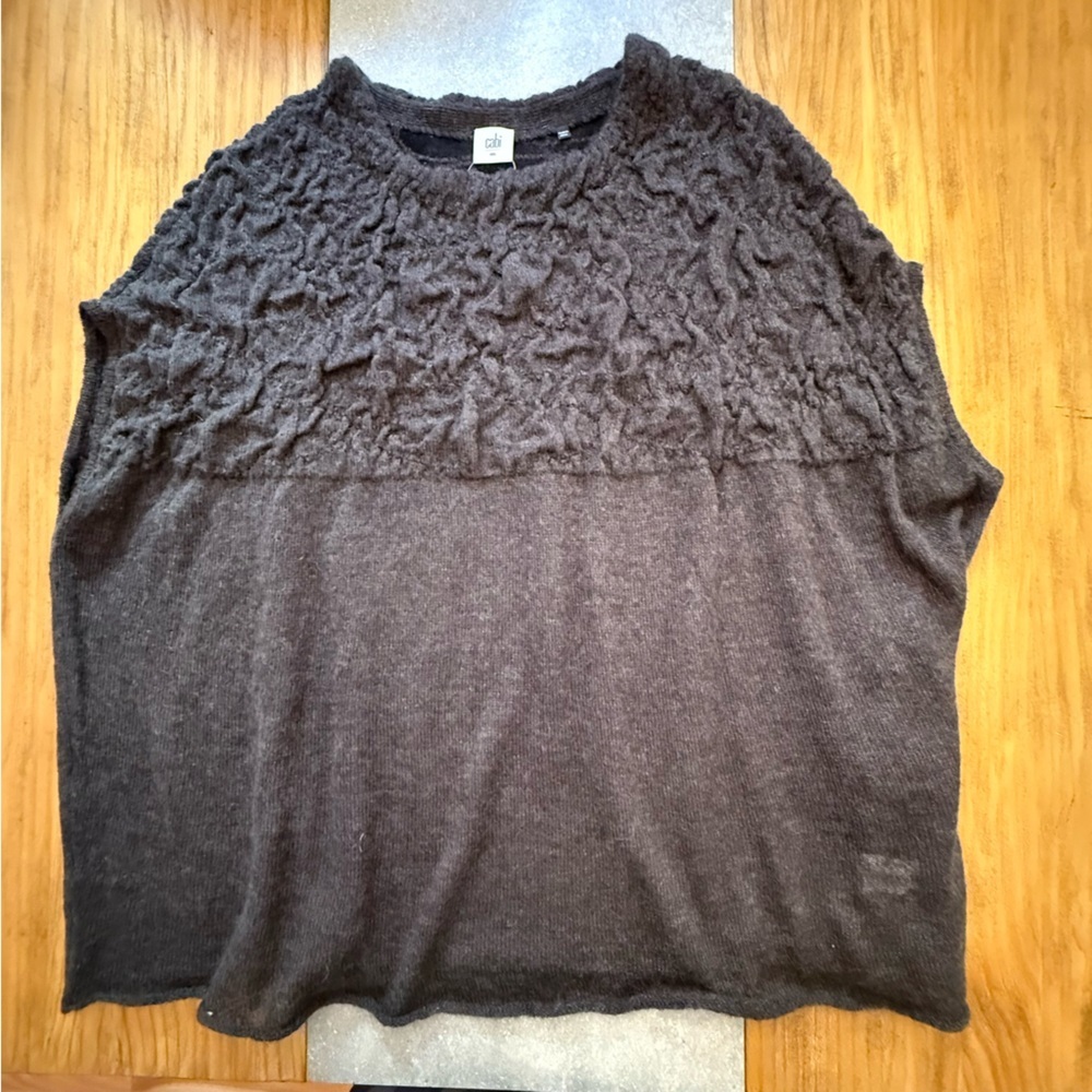 Cabi Waverly Poncho Charcoal Dark Gray Lightweight Wool Blend Size Small - Picture 5 of 10